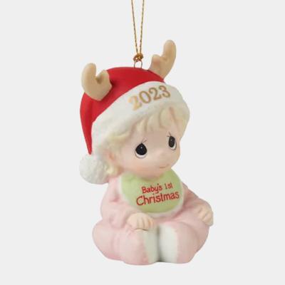 Precious Moments Baby’s 1st Christmas 2023 Dated Girl Ornament.