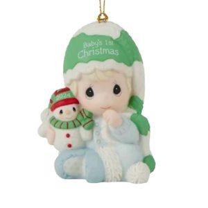 Precious Moments Baby’s 1st Christmas 2024 Dated Boy Ornament