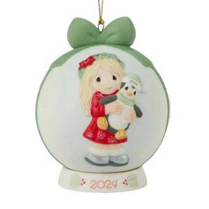 Precious Moments 2024 Dated Christmas Ball Ornament