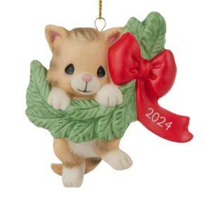 Precious Moments 2024 Cat Christmas Ornament
