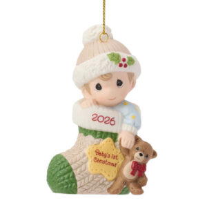 Precious Moments 2026 Baby's First Christmas Ornament - Boy